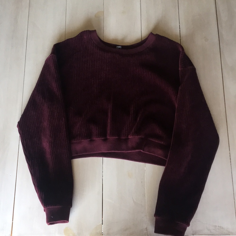 🔆maroon crop top sweater🔆